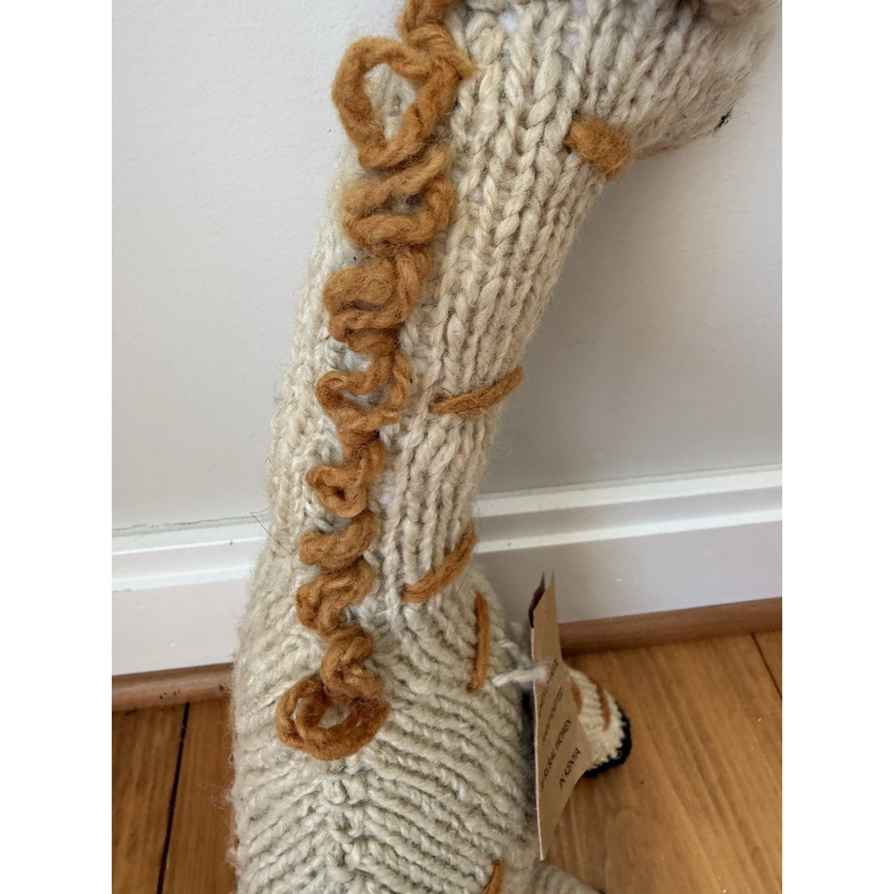 Artisan Safari Giraffe Plush Hand Knit Homespun Wool Rustic Nursery Decor - Picture 5 of 15